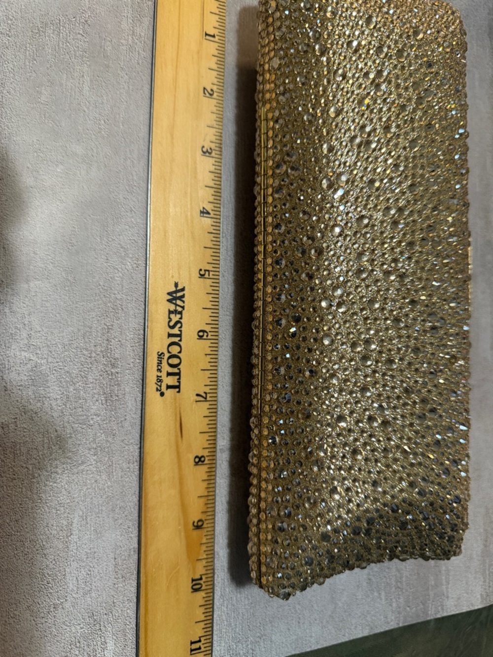 Sparkling Gold Rhinestone Clutch - Picture 10 of 12